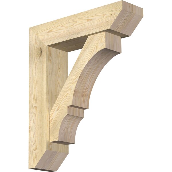 Ekena Millwork Balboa Slat Rough Sawn Bracket w/ Offset Brace, Douglas Fir, 8"W x 30"D x 36"H BKT0806X30X36BOA06RDF - main